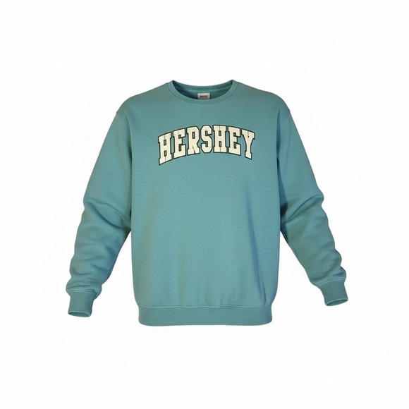 Comfort Colors Tops - Vtg Comfort Colors Hershey Sweatshirt Small Green Garment Dye Crewneck Pullover